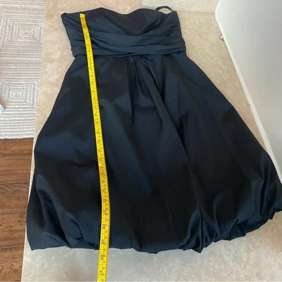 White House Black Market Black Bubble Hem Strapless Women Size 4 Cocktail Party - Picture 10 of 13